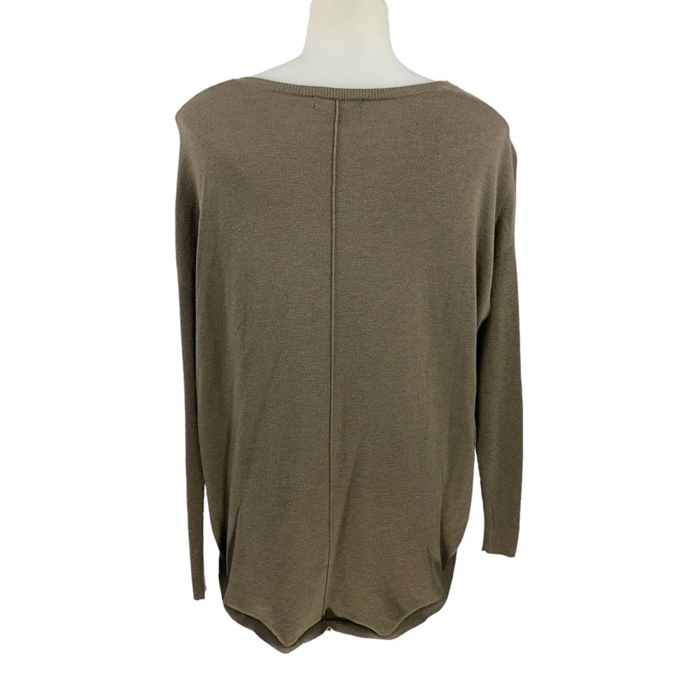 Trouve Long Cashmere Blend Sleeve Size XS Brown V Neck Knit Sweater Ligh… - Picture 3 of 11